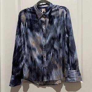 NIC+ZOE Woman’s Abstract Blue and Gray Shirt